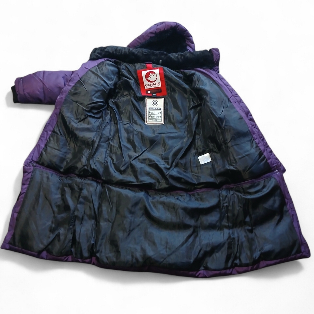 Canada Weathergear Women's Size Medium Purple Hooded Puffer Coat - Picture 8 of 10